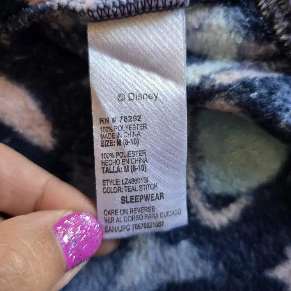 Disney Stitch Sleepwear Pants Women Medium Blue Space Soft Fleece Lounge Comfort - Picture 3 of 9